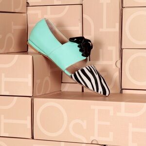 Leather flat shoes by Lordess animal print calf hide oxfords size 7 NOMAD used